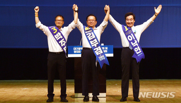 왼쪽부터 박주민·김부겸·이낙연 후보[사진=뉴시스]