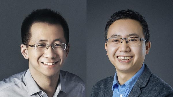 바이트댄스 창업자 장이밍(張一鳴)(좌측)과 신임 CEO 량루보(梁汝波)/사진=바이트댄스 홈페이지 갈무리