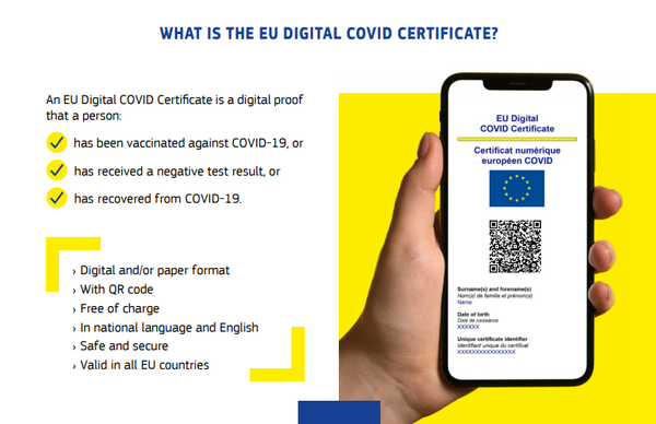 EU가 승인한 디지털 코로나 인증서/사진=유럽연합(EU)