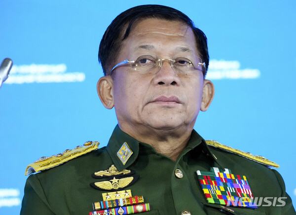 미얀마 쿠데타 지도자 흘라잉 최고 사령관/사진=뉴시스 제공