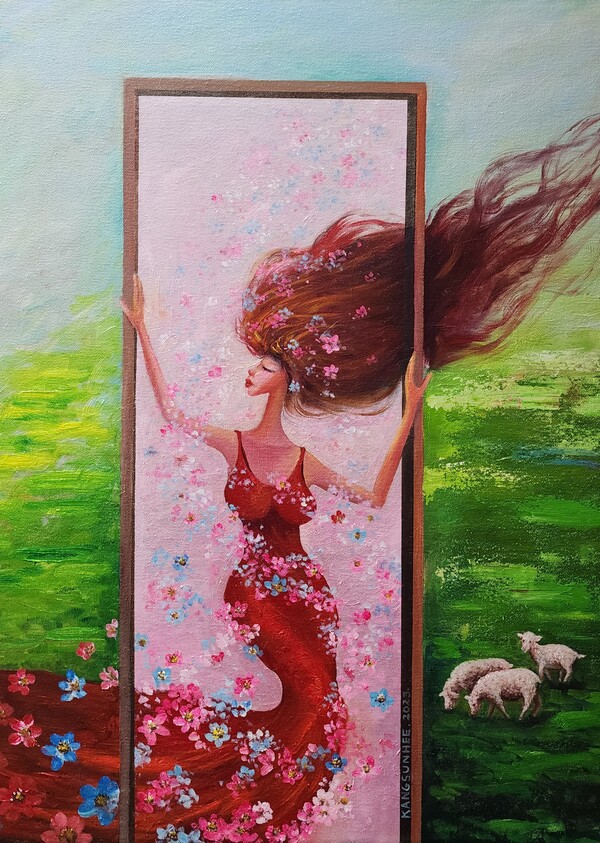 강선희 출품 '그녀의 변신이야기No.4'80x60cmOil on canvas