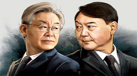 이재명 더불어민주당 대표(왼쪽)와 탄핵 소추로 직무가 정지된 윤석열 대통령 ⓒ일러스트 신춘성./출처 : 시사저널(https://www.sisajournal.com)