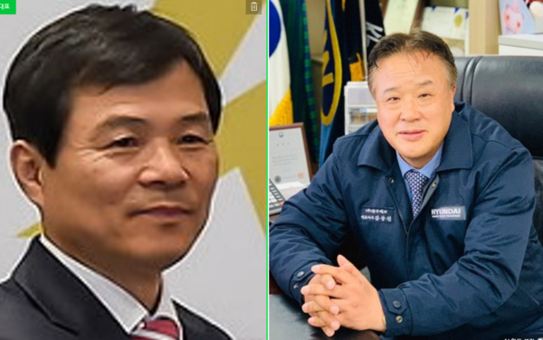 The candidates for a president of ATU, Yang Jingbang(left) , and Kim sangjin(right)